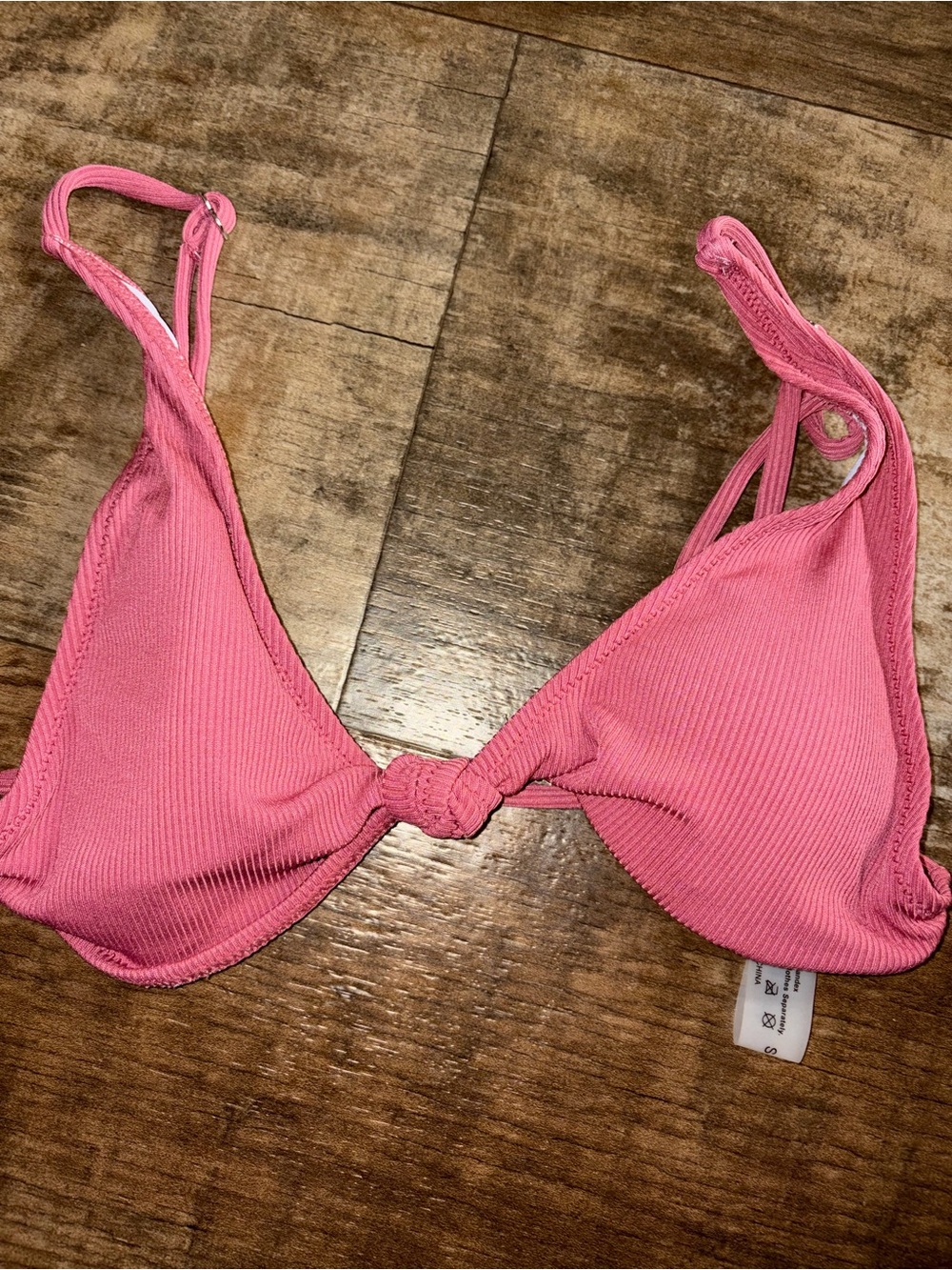 Mauve Pink Ribbed Bikini Bathing Suit Set - Picture 2 of 6